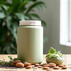 Organic plant-based protein powder container